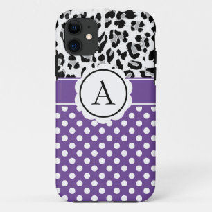 Girly dots and animals print monogram Case-Mate i iPhone 11 Case
