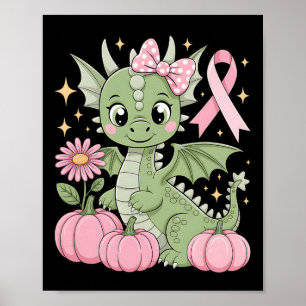 Girly Dragon Breast Cancer Halloween Pumpkin Tee D Poster