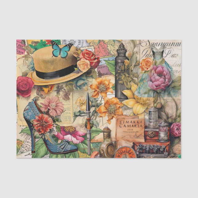 Girly Dreams Collage Tissue Paper (Front)