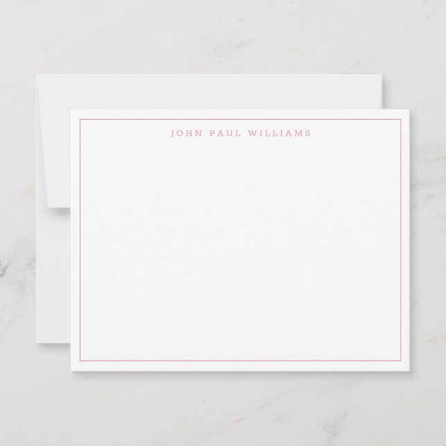 Girly Dusty Pink Modern Professional Thin Border Card (Front)