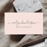 Girly Elegant Calligraphy Minimal Blush Pink Business Card<br><div class="desc">Minimalist business card features a delicate handwritten calligraphy font.</div>