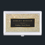 Girly Elegant Gold Glitter Sparkles Pattern Business Card Holder<br><div class="desc">================= ABOUT THIS DESIGN ================= Girly Elegant Gold Glitter Sparkles Pattern Business Card Holder. (1) All text style, colours, sizes can be modified to fit your needs. (2) If you need any customisation or matching items, please contact me. (3) You can find matching products (e.g. Business Card, Appointment Card, Flyer,...</div>