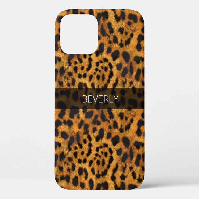 Girly Elegant Jaguar Skin Print Name Personalised Case-Mate iPhone Case (Back)