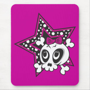 Girly Emo Skull Mouse Mat