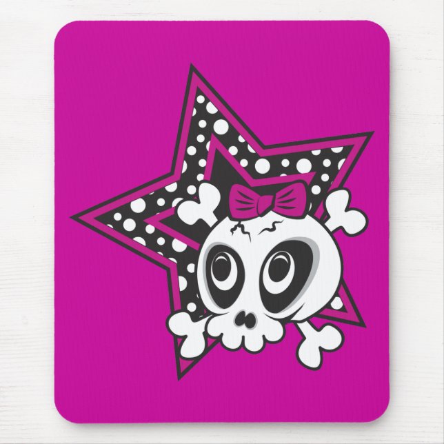 Girly Emo Skull Mouse Mat (Front)
