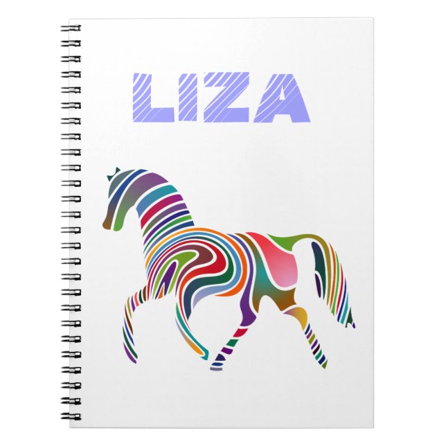 Girly Fantasy Horse Personalised Notebook (Front)