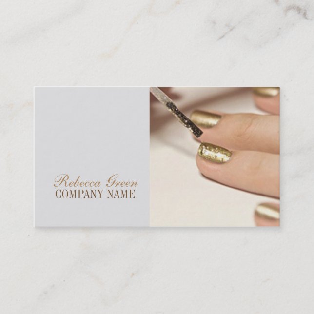 girly fashion beauty nail artist nail salon business card (Front)