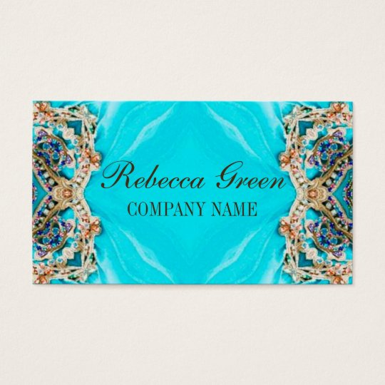 girly fashion turquoise Embellishments bohemian Business Card