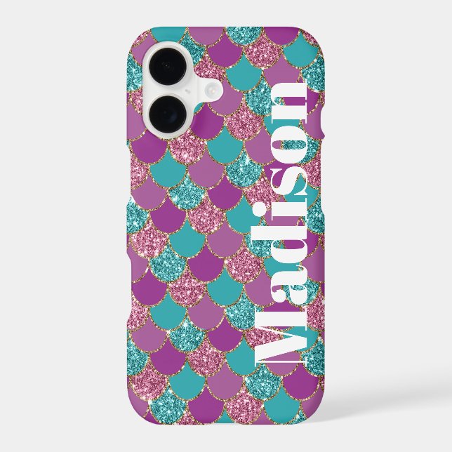 Girly Faux Glitter Mermaid Scales Pattern Case-Mat (Back)