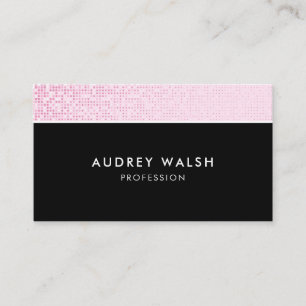 Girly Faux Pink Sequin  Striped Business Card