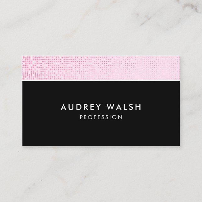 Girly Faux Pink Sequin  Striped Business Card (Front)