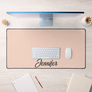 Girly Feminine Blush Pink Stylish Typography Clean Desk Mat