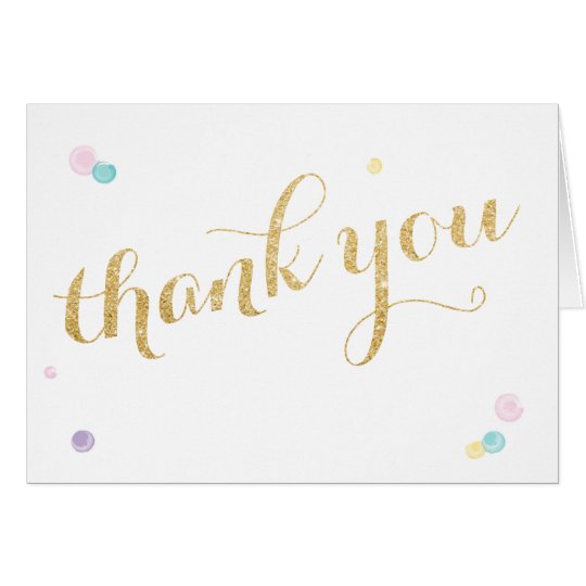Girly First Birthday Thank You Card