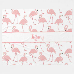 Girly Flamingos Fleece Blanket