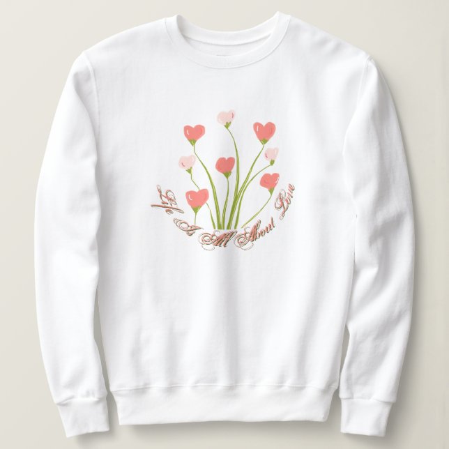 Girly Floral Heart Sweatshirt (Design Front)