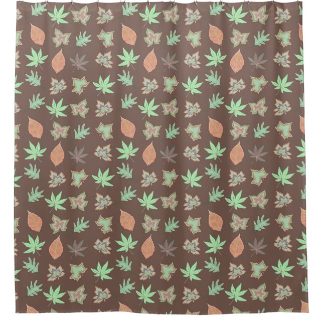 Girly Floral Pattern Shower Curtain (Front)