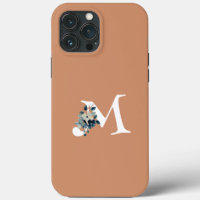 Girly floral with big initial pink elegant modern