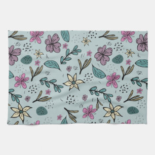 Girly Flower Art New Design Floral Aesthetic Flowe Tea Towel