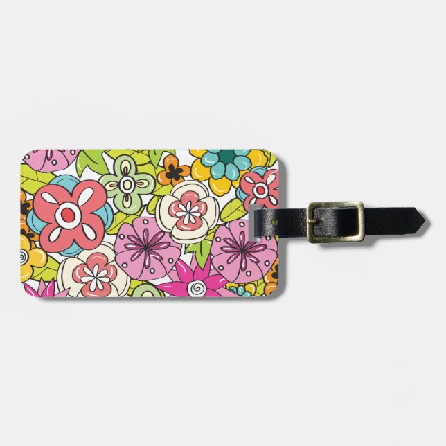 girly flowers pattern vol 1c luggage tag (Front Horizontal)