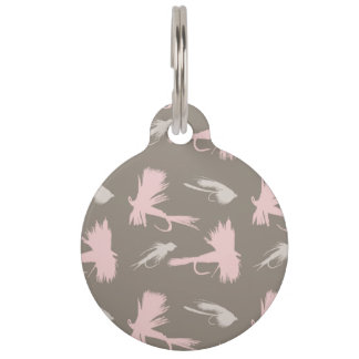 Girly Fly Fishing Lures Pattern Pet Tag