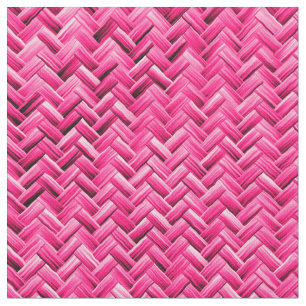 Girly Fuchsia Basket Weave Geometric Pattern Fabric