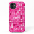 Girly Fuchsia Geometric Decorative Tile Pattern