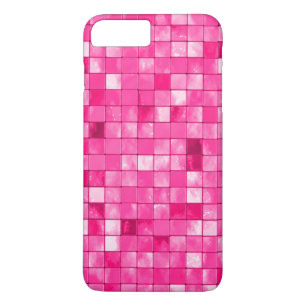 Girly Fuchsia Geometric Decorative Tile Pattern iPhone 8 Plus/7 Plus Case