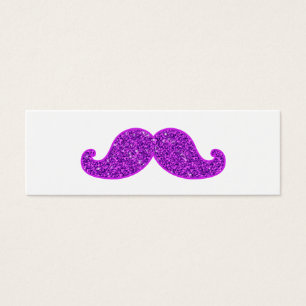 Girly fun retro moustache purple glitter