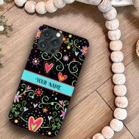 Girly Fun Teen Trendy Black Floral Inspirivity