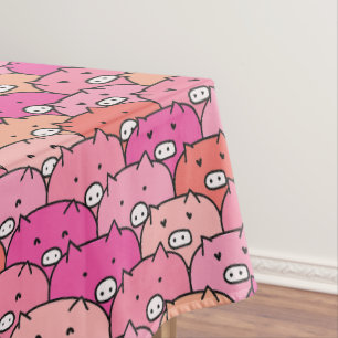 Girly Funny Pig Pattern Tablecloth