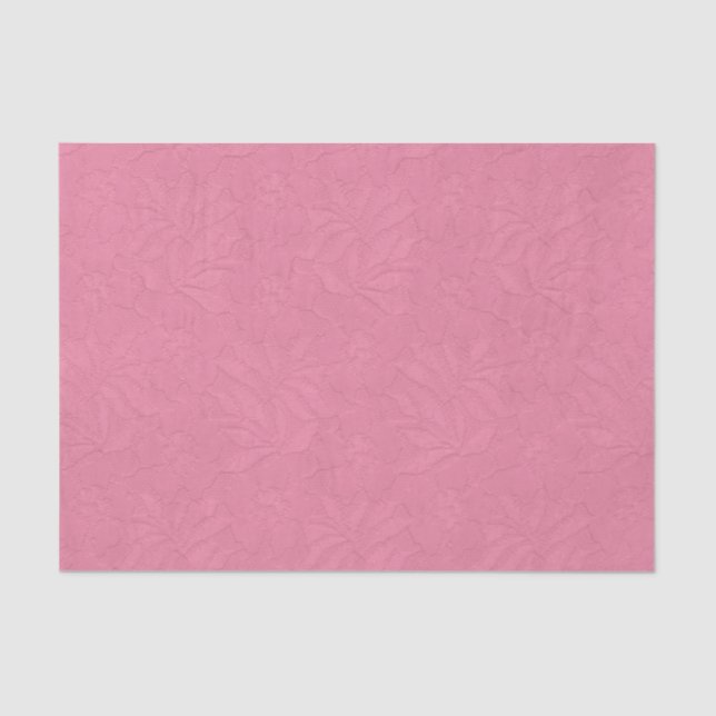 Girly fuschia pink elegant french floral lace tissue paper (Front)
