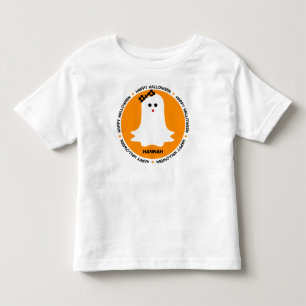 Girly Ghost Halloween Personalised Toddler T-Shirt