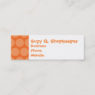 Girly Giant Big Orange Polka Dots Pattern Mini Business Card