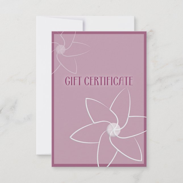 Girly gift certificate  (Front)