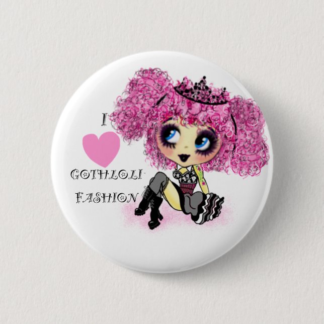 Girly Gifts Harajuku Girl style 6 Cm Round Badge (Front)