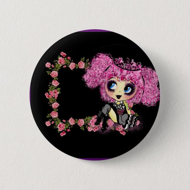 Girly Gifts Harajuku Girl style 6 Cm Round Badge (Front)