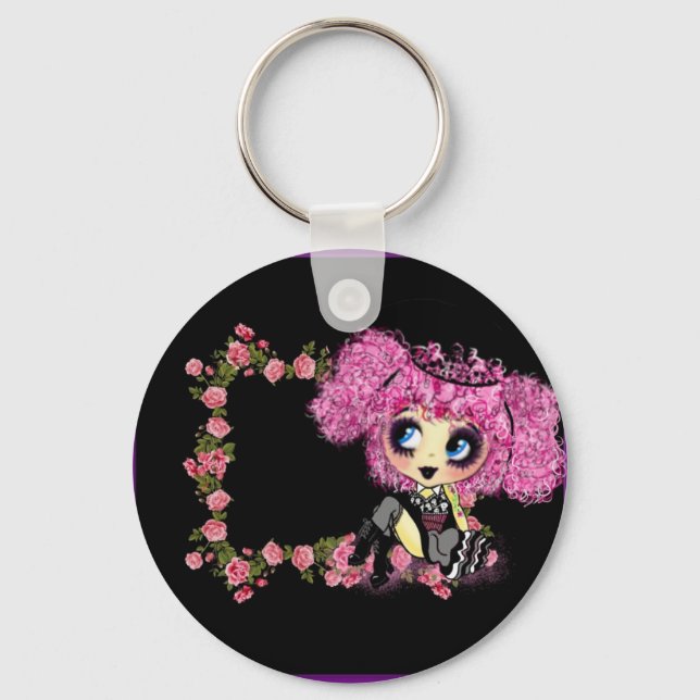 Girly Gifts Harajuku Girl style Key Ring (Front)