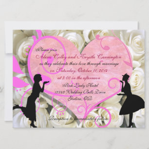 Girly Girl Custom Lesbian Wedding Invitations