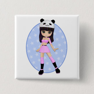 Girly Girl Debbie Party Square Button