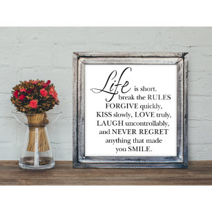 Girly-Girl-Graphics Life Quote Poster 12" x 12"