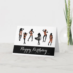 Girly girls fashion models card