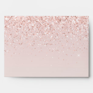 Girly Glam Blush Pink Glitter Sparkle Envelope