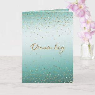 Girly Glam Gold Sparkle Confetti Mint Glitter     Card