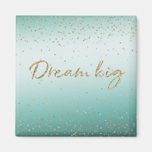 Girly Glam Gold Sparkle Confetti Mint Glitter    Magnet
