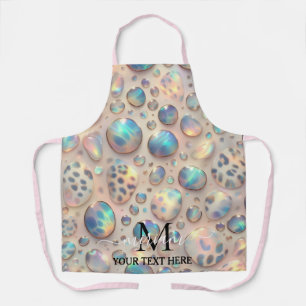 Girly Glam Opal Leopard Print All-Over Print Apron