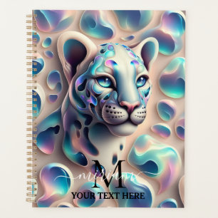 Girly Glam Opal Leopard Print Office School Planner
