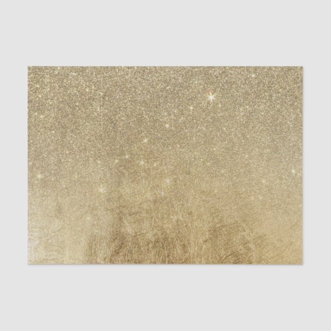 Girly Glamourous Gold Foil and Glitter Mesh Tissue Paper (Front)