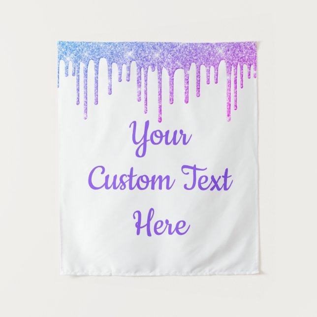 Girly Glitter Birthday Party Photo Booth Backdrop Tapestry (Front)