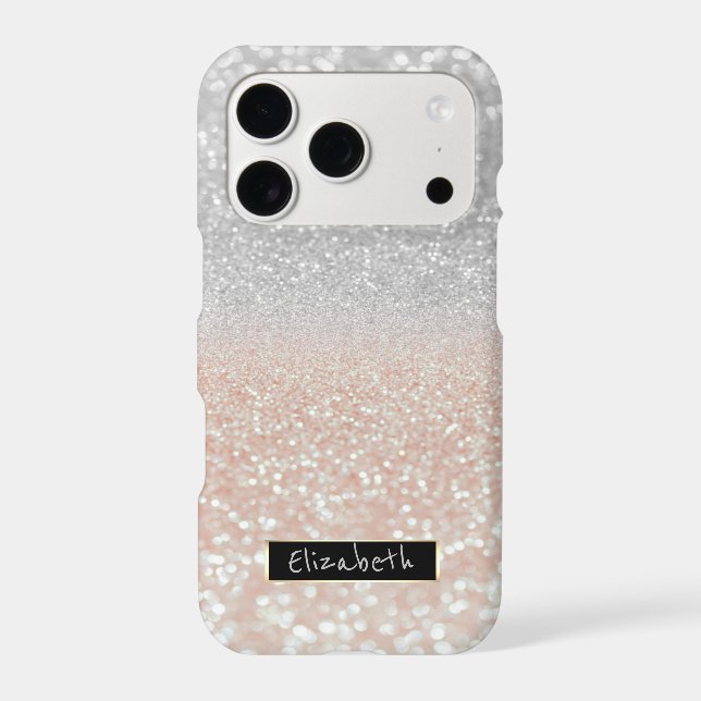 Girly Glitter Bokeh Ombre - Personalized (Back)