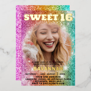 Girly Glitter Colourful Sweet 16 Party